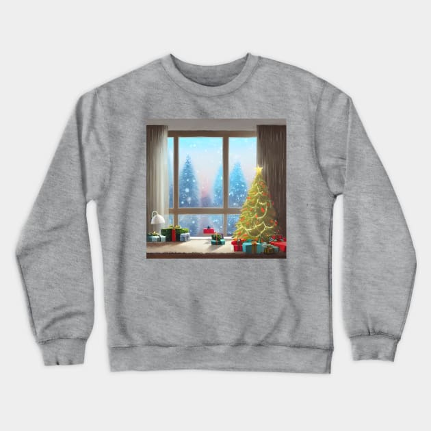 Vintage Christmas Trees For Celebration of Merry Xmas Partying at Home Introverts Crewneck Sweatshirt by DaysuCollege